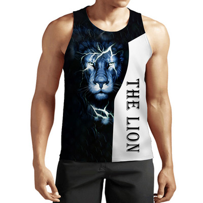2023 New Fashion Lion Tank Tops Animal 3D Printed Fără mâneci Vestă Cool Bărbați Casual Harajuku Streetwear Îmbrăcăminte supradimensionată