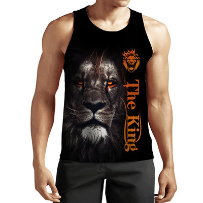 2023 New Fashion Lion Tank Tops Animal 3D Printed Fără mâneci Vestă Cool Bărbați Casual Harajuku Streetwear Îmbrăcăminte supradimensionată