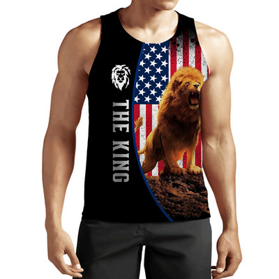 2023 New Fashion Lion Tank Tops Animal 3D Printed Fără mâneci Vestă Cool Bărbați Casual Harajuku Streetwear Îmbrăcăminte supradimensionată