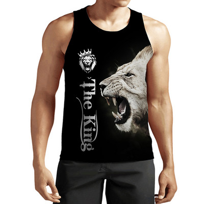 2023 New Fashion Lion Tank Tops Animal 3D Printed Fără mâneci Vestă Cool Bărbați Casual Harajuku Streetwear Îmbrăcăminte supradimensionată