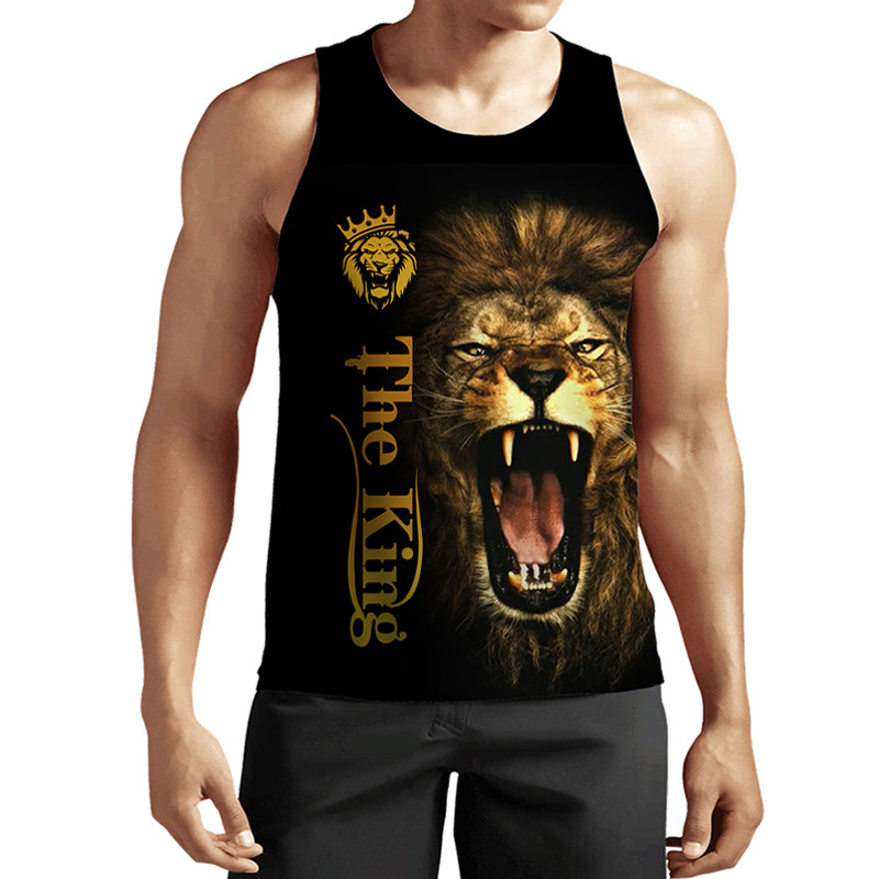 2023 New Fashion Lion Tank Tops Animal 3D Printed Fără mâneci Vestă Cool Bărbați Casual Harajuku Streetwear Îmbrăcăminte supradimensionată