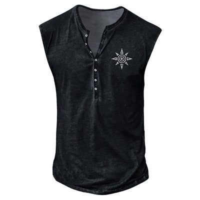 Vintage vīriešu brīvi topi bez piedurknēm, 2023. gada pavasara vasaras ielu apģērbi, modes raksti ar apdrukātu kamzola vīriešu ikdienas veste