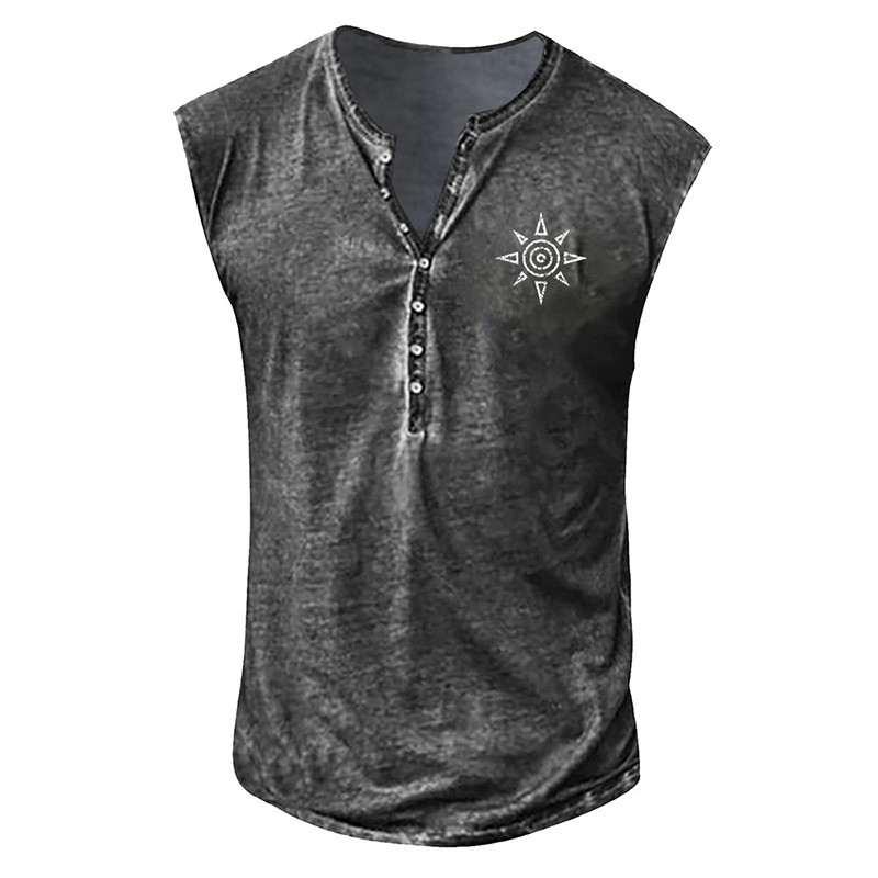 Vintage vīriešu brīvi topi bez piedurknēm, 2023. gada pavasara vasaras ielu apģērbi, modes raksti ar apdrukātu kamzola vīriešu ikdienas veste