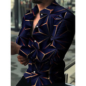 Νέα μόδα Πολυτελή ανδρικά πουκάμισα Πουκάμισο με μονό στήθος Casual Caltrop με μακρυμάνικο μπλουζάκια Ανδρικά ρούχα Μπλούζες ζακέτα Hawaii