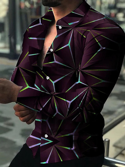 Νέα μόδα Πολυτελή ανδρικά πουκάμισα Πουκάμισο με μονό στήθος Casual Caltrop με μακρυμάνικο μπλουζάκια Ανδρικά ρούχα Μπλούζες ζακέτα Hawaii