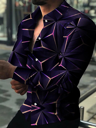 Νέα μόδα Πολυτελή ανδρικά πουκάμισα Πουκάμισο με μονό στήθος Casual Caltrop με μακρυμάνικο μπλουζάκια Ανδρικά ρούχα Μπλούζες ζακέτα Hawaii