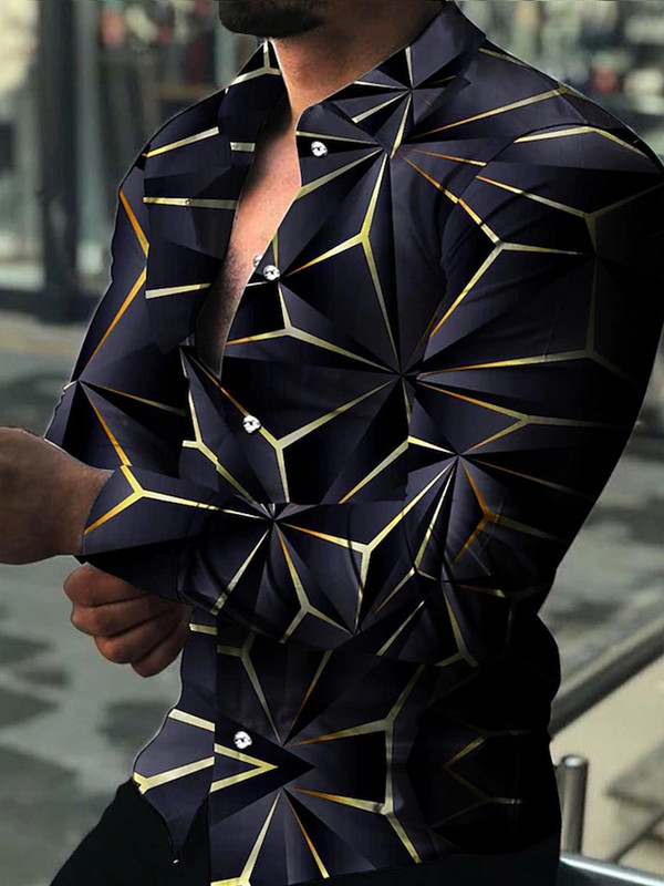 Νέα μόδα Πολυτελή ανδρικά πουκάμισα Πουκάμισο με μονό στήθος Casual Caltrop με μακρυμάνικο μπλουζάκια Ανδρικά ρούχα Μπλούζες ζακέτα Hawaii