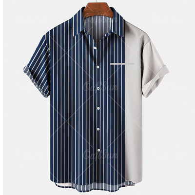 Cămăși casual cu un singur buton pentru bărbați la modă, îmbrăcăminte de stradă, cu mânecă scurtă, cămăși largi Top Bluză cu imprimeu digital 3D, plus mărime 5XL