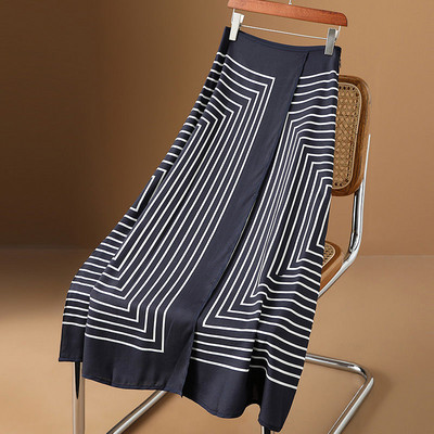 lielizmēra Lielizmēra svārki Sievietēm Mode Eleganti Neregulāri Svītrains Temperaments Augsts Viduklis Slim A līnijas svārki 2023 jauni