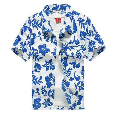 Ανδρικό πουκάμισο χαβανέζικης παραλίας με στάμπα Palm Tree 2019 Καλοκαιρινό κοντό μανίκι 5XL Aloha Shirts Ανδρικά ενδύματα διακοπών για διακοπές