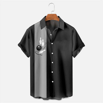 Vasaras havajiešu krekls boulinga 3d krekls vintage krekls svītru raksts īsām piedurknēm vīrieša blūzes brīvdienu gadījuma vīrieša T-krekls pludmale