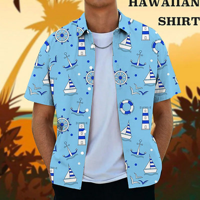 Kokosriekstu koka krekli vīriešiem ar 3d apdruku vīriešu havajiešu krekls Dazn Beach īsām piedurknēm modes topi T krekls vīriešu blūze Camisa