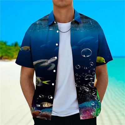 Kokosriekstu koka krekli vīriešiem ar 3d apdruku vīriešu havajiešu krekls Dazn Beach īsām piedurknēm modes topi T krekls vīriešu blūze Camisa