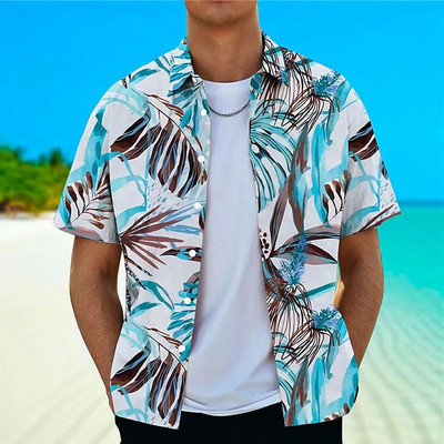 Kokosriekstu koka krekli vīriešiem ar 3d apdruku vīriešu havajiešu krekls Dazn Beach īsām piedurknēm modes topi T krekls vīriešu blūze Camisa