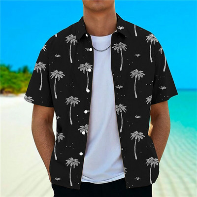 Kokosriekstu koka krekli vīriešiem ar 3d apdruku vīriešu havajiešu krekls Dazn Beach īsām piedurknēm modes topi T krekls vīriešu blūze Camisa
