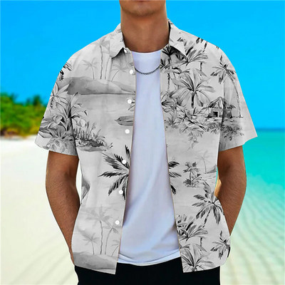 Kokosriekstu koka krekli vīriešiem ar 3d apdruku vīriešu havajiešu krekls Dazn Beach īsām piedurknēm modes topi T krekls vīriešu blūze Camisa