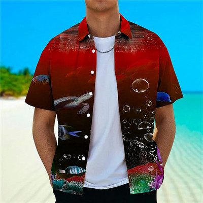 Kokosriekstu koka krekli vīriešiem ar 3d apdruku vīriešu havajiešu krekls Dazn Beach īsām piedurknēm modes topi T krekls vīriešu blūze Camisa