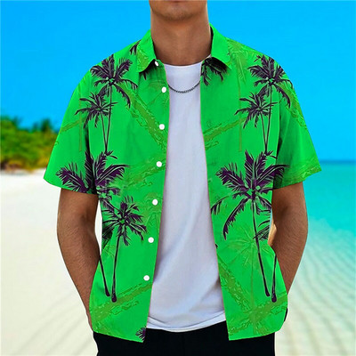 Kokosriekstu koka krekli vīriešiem ar 3d apdruku vīriešu havajiešu krekls Dazn Beach īsām piedurknēm modes topi T krekls vīriešu blūze Camisa
