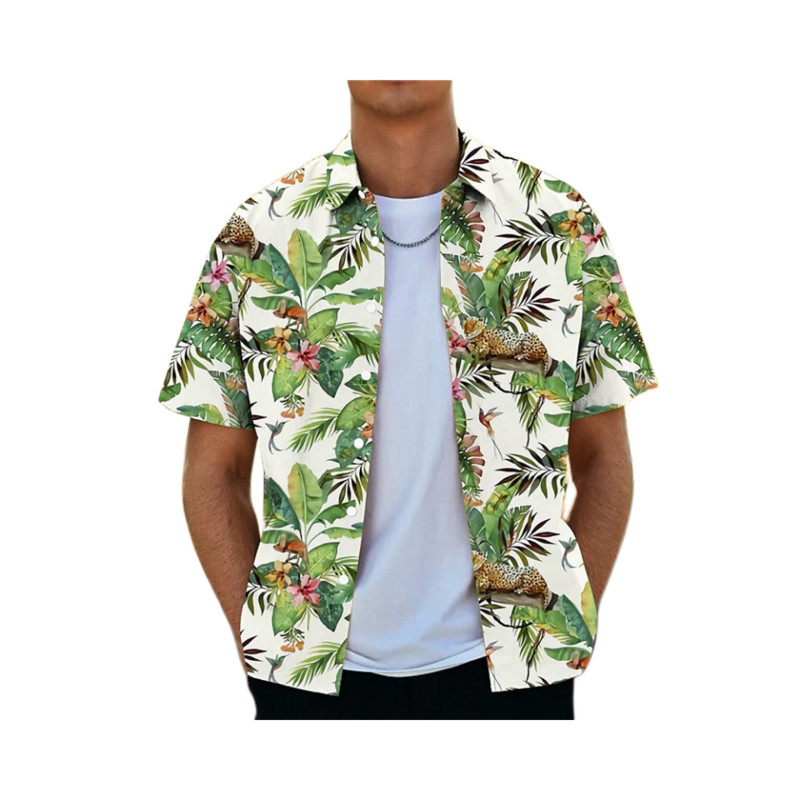 Kokosriekstu koka krekli vīriešiem ar 3d apdruku vīriešu havajiešu krekls Dazn Beach īsām piedurknēm modes topi T krekls vīriešu blūze Camisa