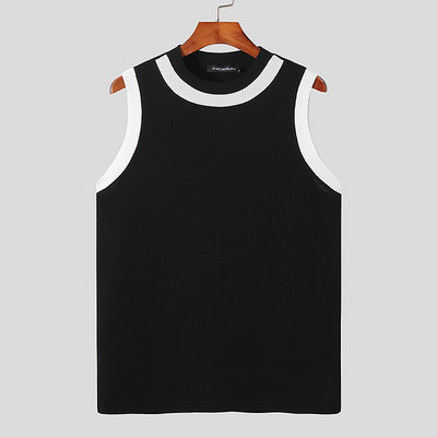 INCERUN Fashion Ανδρικά φανελάκια συνονθύλευμα με λαιμόκοψη αμάνικο γυμναστήριο Streetwear 2023 Casual γιλέκα Summer Leisure Ανδρικά ρούχα 5XL 7