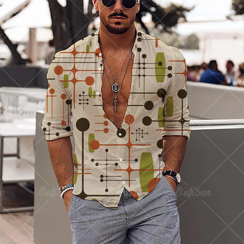 Camisa hawaiana de manga larga para hombre, camisa de manga larga con estampado 3d, estilo Simple, neformalnо, con solapa, 2022