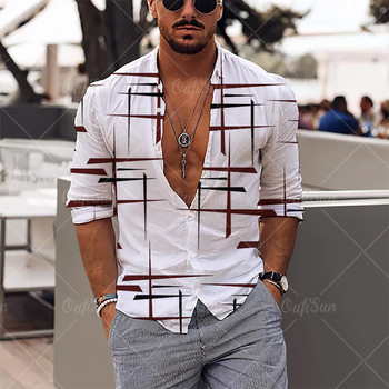 Camisa hawaiana de manga larga para hombre, camisa de manga larga con estampado 3d, estilo Simple, neformalnо, con solapa, 2022