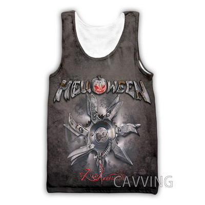 Νέα μόδα Γυναικείες/Ανδρικές 3D εκτυπώσεις Helloween Band Μπλούζες φανελάκι Harajuku Καλοκαιρινό εσώρουχο πουκάμισα Streetwear