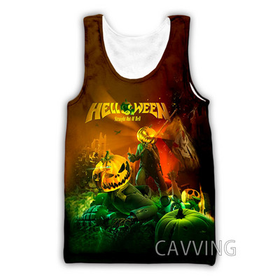 Νέα μόδα Γυναικείες/Ανδρικές 3D εκτυπώσεις Helloween Band Μπλούζες φανελάκι Harajuku Καλοκαιρινό εσώρουχο πουκάμισα Streetwear
