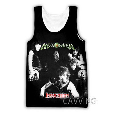 Νέα μόδα Γυναικείες/Ανδρικές 3D εκτυπώσεις Helloween Band Μπλούζες φανελάκι Harajuku Καλοκαιρινό εσώρουχο πουκάμισα Streetwear