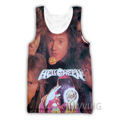 Νέα μόδα Γυναικείες/Ανδρικές 3D εκτυπώσεις Helloween Band Μπλούζες φανελάκι Harajuku Καλοκαιρινό εσώρουχο πουκάμισα Streetwear