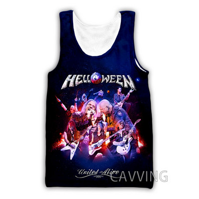 Νέα μόδα Γυναικείες/Ανδρικές 3D εκτυπώσεις Helloween Band Μπλούζες φανελάκι Harajuku Καλοκαιρινό εσώρουχο πουκάμισα Streetwear