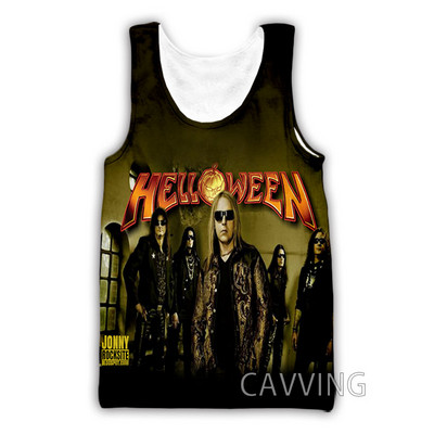 Νέα μόδα Γυναικείες/Ανδρικές 3D εκτυπώσεις Helloween Band Μπλούζες φανελάκι Harajuku Καλοκαιρινό εσώρουχο πουκάμισα Streetwear