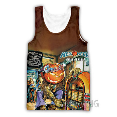 Νέα μόδα Γυναικείες/Ανδρικές 3D εκτυπώσεις Helloween Band Μπλούζες φανελάκι Harajuku Καλοκαιρινό εσώρουχο πουκάμισα Streetwear