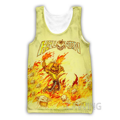 Νέα μόδα Γυναικείες/Ανδρικές 3D εκτυπώσεις Helloween Band Μπλούζες φανελάκι Harajuku Καλοκαιρινό εσώρουχο πουκάμισα Streetwear