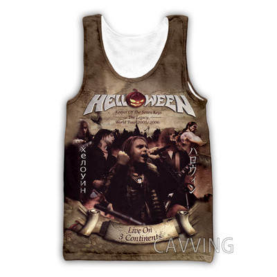 Νέα μόδα Γυναικείες/Ανδρικές 3D εκτυπώσεις Helloween Band Μπλούζες φανελάκι Harajuku Καλοκαιρινό εσώρουχο πουκάμισα Streetwear