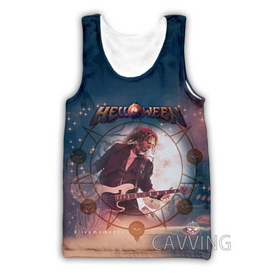 Νέα μόδα Γυναικείες/Ανδρικές 3D εκτυπώσεις Helloween Band Μπλούζες φανελάκι Harajuku Καλοκαιρινό εσώρουχο πουκάμισα Streetwear