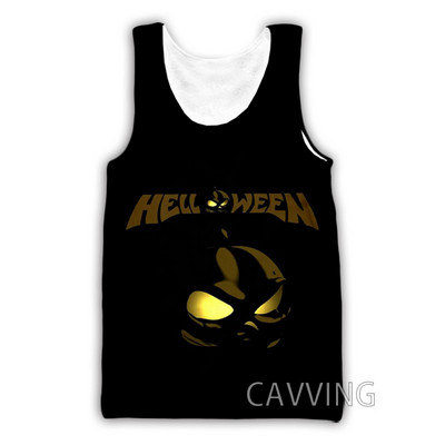 Νέα μόδα Γυναικείες/Ανδρικές 3D εκτυπώσεις Helloween Band Μπλούζες φανελάκι Harajuku Καλοκαιρινό εσώρουχο πουκάμισα Streetwear