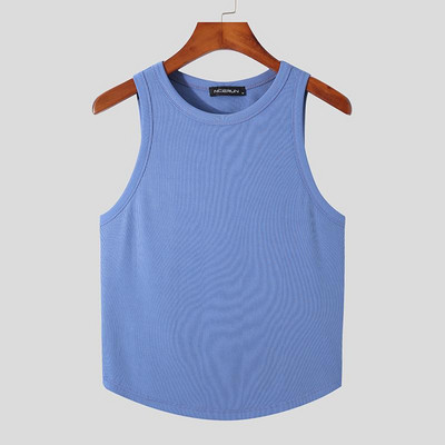 Maiuri pentru bărbați, cu gât rotund, fără mâneci, 2023, culoare solidă, veste ocazionale de vară, fitness, îmbrăcăminte de stradă, îmbrăcăminte pentru bărbați, S-5XL INCERUN