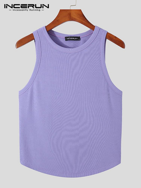 Maiuri pentru bărbați, cu gât rotund, fără mâneci, 2023, culoare solidă, veste ocazionale de vară, fitness, îmbrăcăminte de stradă, îmbrăcăminte pentru bărbați, S-5XL INCERUN