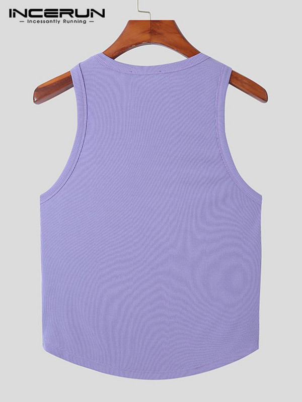 Maiuri pentru bărbați, cu gât rotund, fără mâneci, 2023, culoare solidă, veste ocazionale de vară, fitness, îmbrăcăminte de stradă, îmbrăcăminte pentru bărbați, S-5XL INCERUN