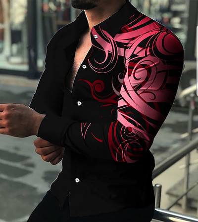 2023. gada sporta Basic Snap lielizmēra vasaras krekls, ar pogām nolaižams krekls. Vīriešu regulāra piegriezuma kleita ar izplešanos apkakles krekls