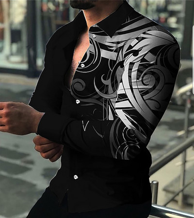 2023. gada sporta Basic Snap lielizmēra vasaras krekls, ar pogām nolaižams krekls. Vīriešu regulāra piegriezuma kleita ar izplešanos apkakles krekls