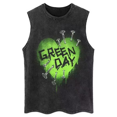 Topuri din denim pentru bărbați, vestă gotică de vară, tricou fără mâneci cu litere încrucișate, High Street, vintage, spălat, negru, punk, 8XL