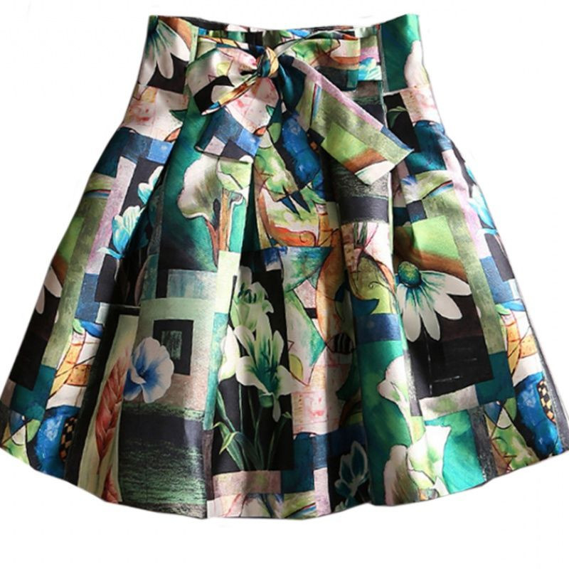 2023. gada vasaras korejiešu svārki ar apdruku ar augstu vidukli Jauni, moderni sieviešu apģērbi, brīvi A-līnijas mini svārki sievietēm