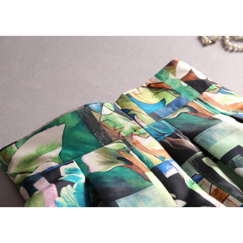 2023. gada vasaras korejiešu svārki ar apdruku ar augstu vidukli Jauni, moderni sieviešu apģērbi, brīvi A-līnijas mini svārki sievietēm