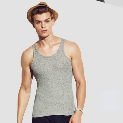 100% kokvilnas tējkanna vasaras vīriešu sporta sporta elastīga apakšā Slim Fit veste elpojošs fitnesa krekls bez piedurknēm vīriešu apģērbs