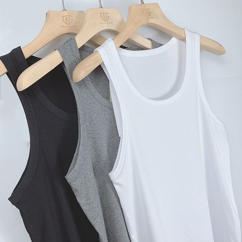 100% kokvilnas tējkanna vasaras vīriešu sporta sporta elastīga apakšā Slim Fit veste elpojošs fitnesa krekls bez piedurknēm vīriešu apģērbs