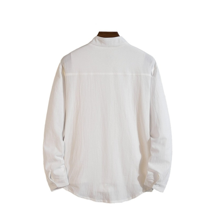 2022. gada rudens jauns vīriešu masīvs krekls ar garām piedurknēm, stāvošs kakls, korejiešu versija Trend, liels, daudzpusīgs personalizēts jaciņš