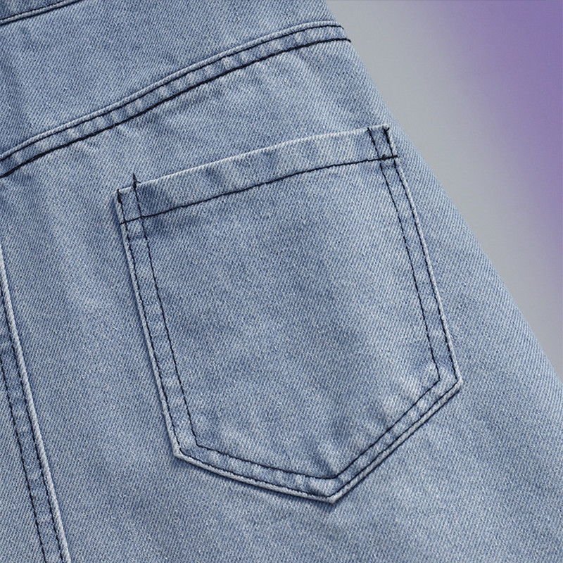 Fuste din denim din plasă mozaic pentru femei, cu talie înaltă elastică, neregulată E-girl, îmbrăcăminte de stradă, cu o linie de blugi, fustă elegantă Y2k Ins Jupe RS576