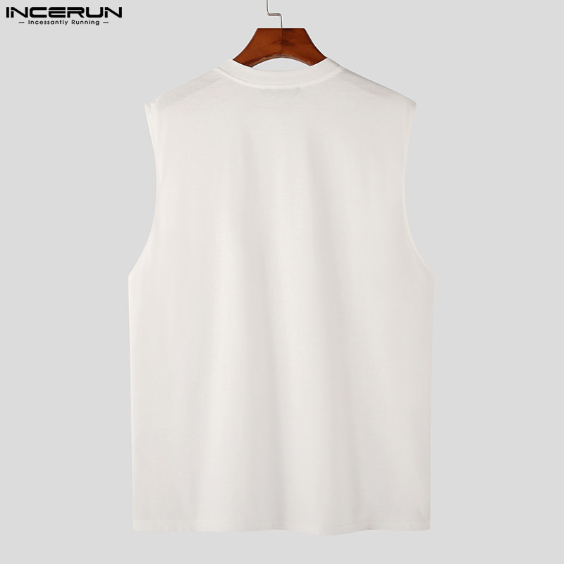 INCERUN Moda Bărbați Tank Tops Streetwear 2023 Solid O-Gât fără mâneci cu fermoar Veste de vară în stil coreean Îmbrăcăminte casual pentru bărbați S-5XL